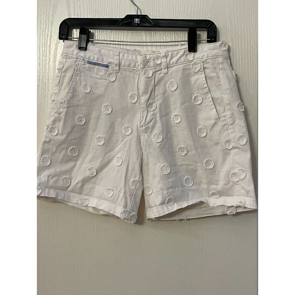Chino by Anthropologie Shorts Size 27 Relaxed Embroidered White